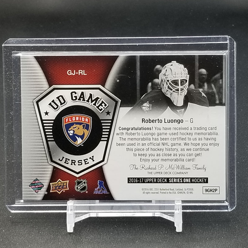 2016 UPPER DECK SERIES ONE - UD GAME JERSEY - R. LUONGO -