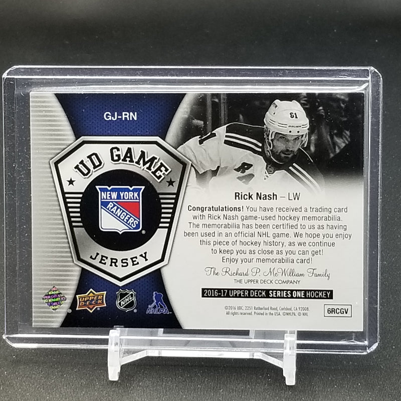 2016 UPPER DECK SERIES ONE - UD GAME JERSEY - R. NASH -