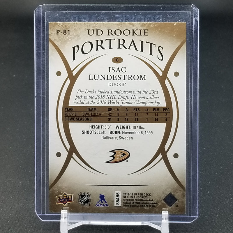 2018 UPPER DECK SERIES TWO - UD ROOKIE PORTRAITS - I. LUNDESTROM - #P-81 - #'D/99