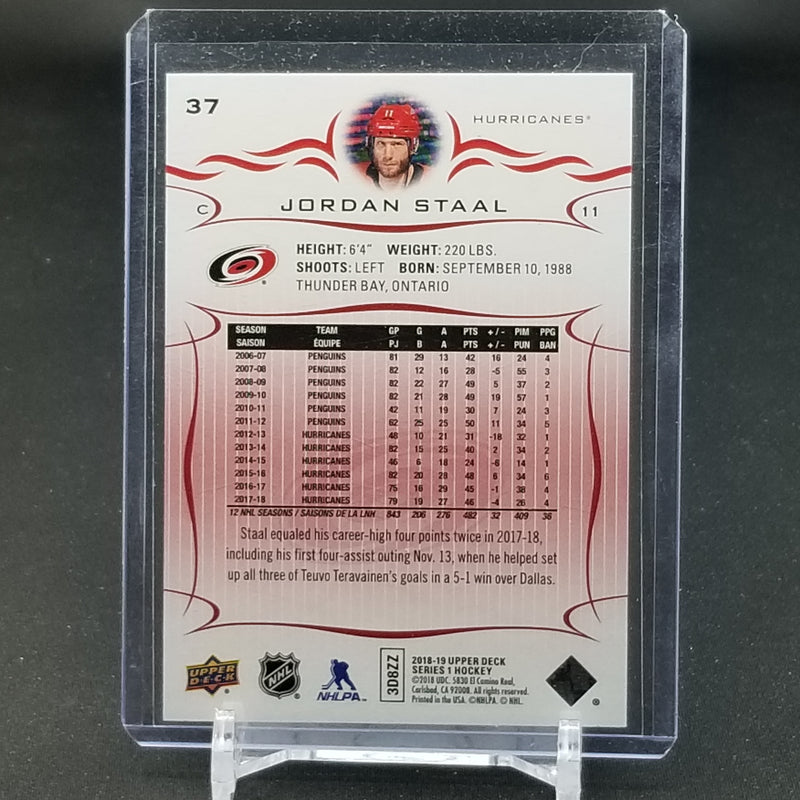 2018 UPPER DECK SERIES ONE - UD EXCLUSIVES - J. STAAL - #37 - #'D/100
