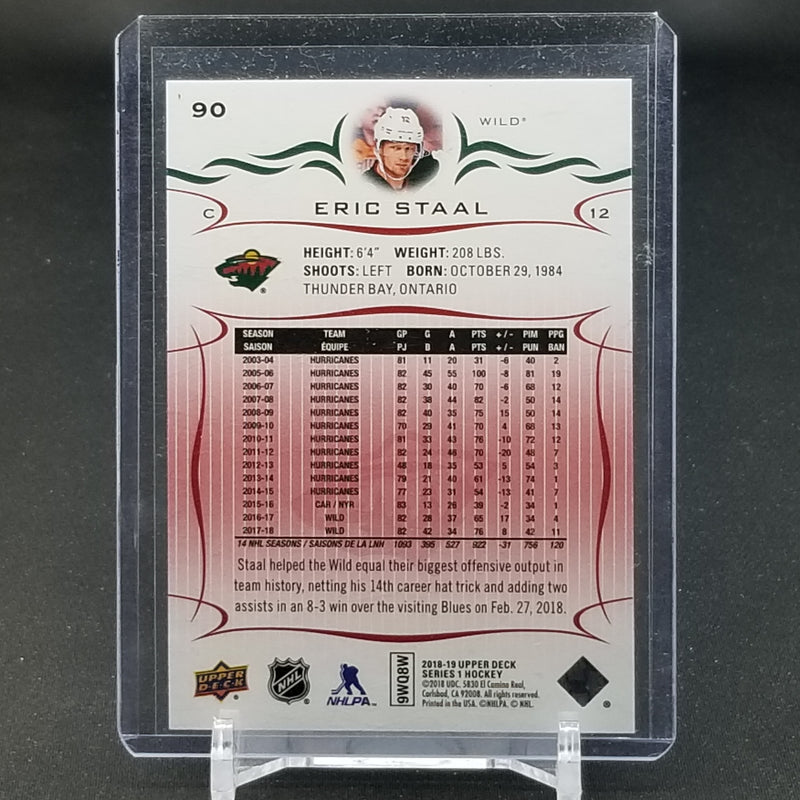 2018 UPPER DECK SERIES ONE - UD EXCLUSIVES - E. STAAL - #90 - #'D/100