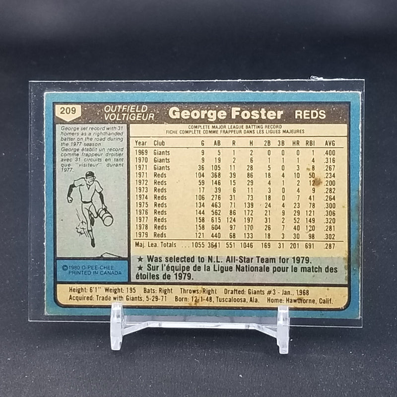 1980 O-PEE-CHEE - G. FOSTER -