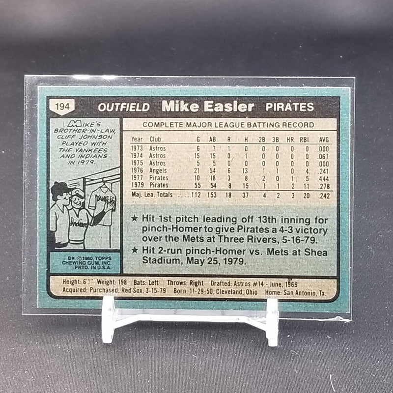 1980 TOPPS - M. EASLER -