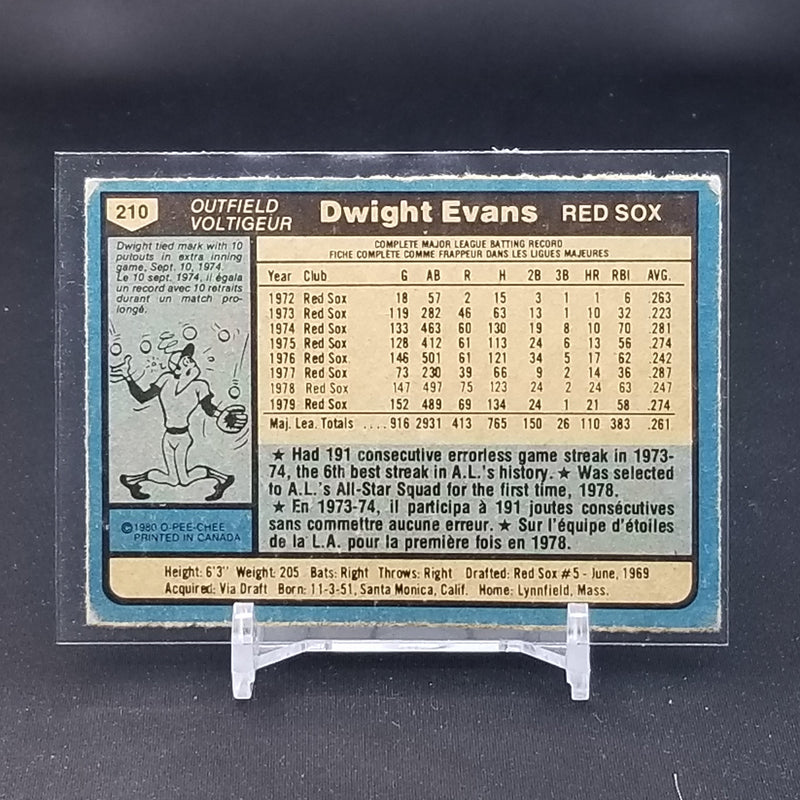 1980 O-PEE-CHEE - D. EVANS -