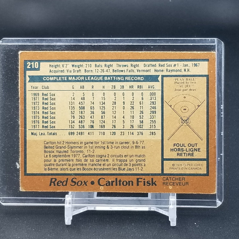 1978 O-PEE-CHEE - C. FISK -