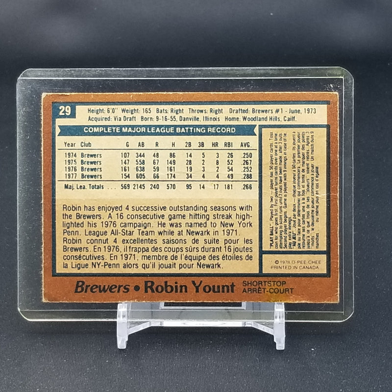1978 O-PEE-CHEE - R. YOUNT -