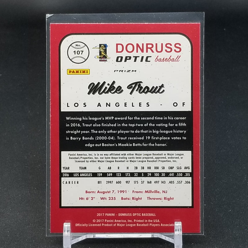 2017 PANINI DONRUSS OPTIC - PRIZM - M.V.P. - M. TROUT -