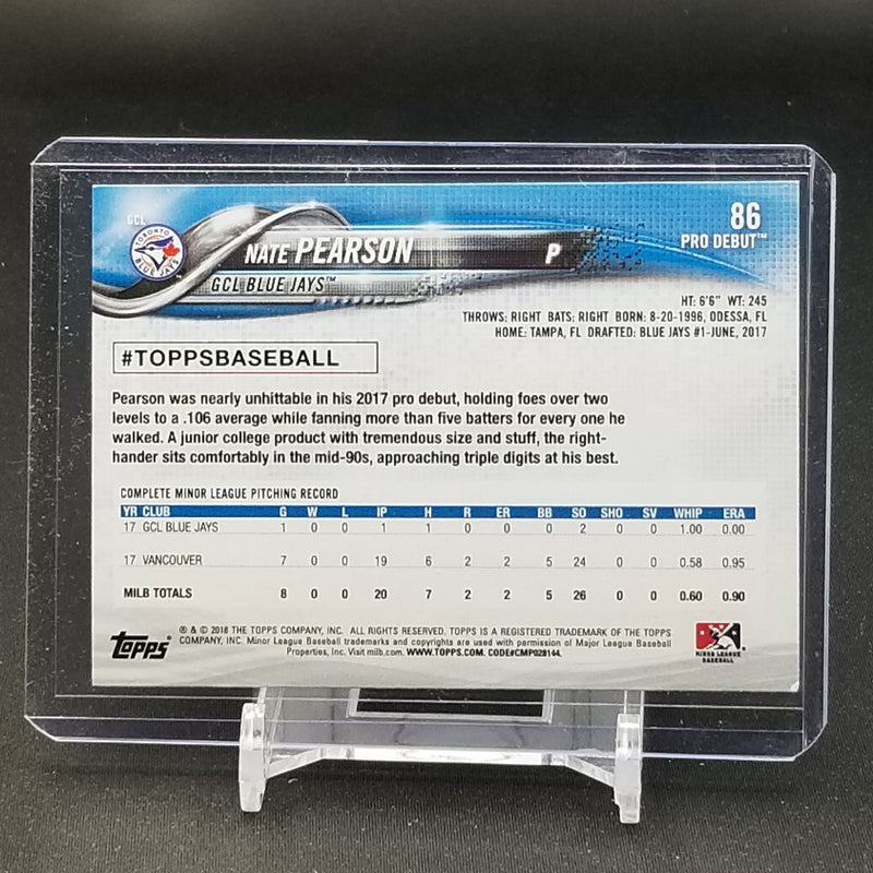 2018 TOPPS PRO DEBUT - N. PEARSON -