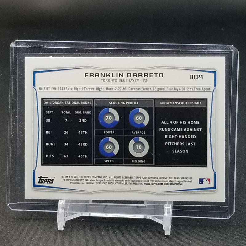 2014 TOPPS BOWMAN CHROME - F. BARRETO -