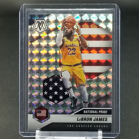 2020 PANINI MOSAIC - NATIONAL PRIDE - SILVER MOSAIC PRIZM -  L. JAMES - #247
