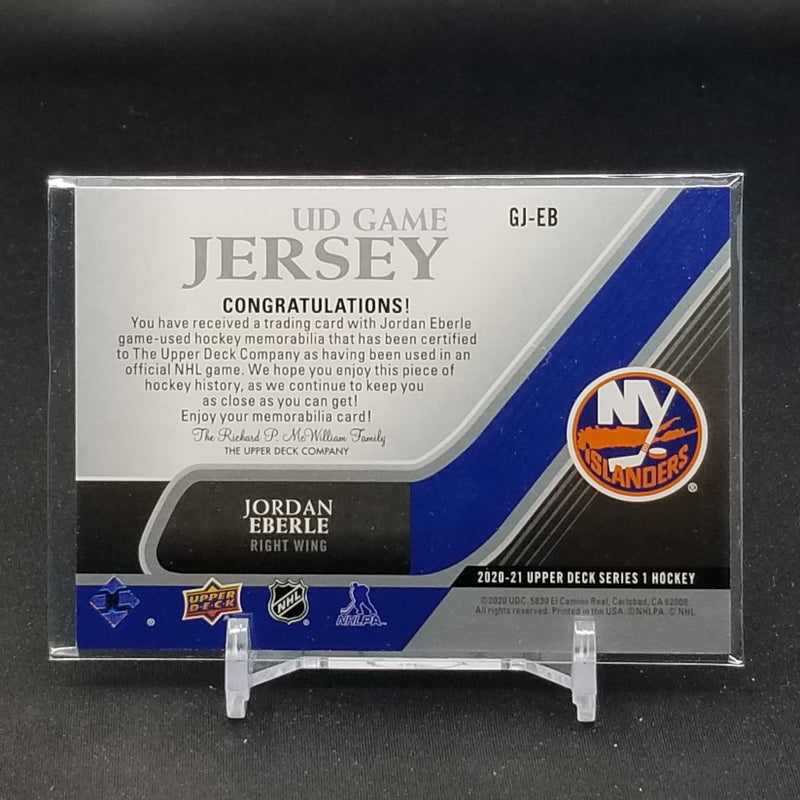 2020 UPPER DECK SERIES ONE - UD GAME JERSEY - J. EBERLE -