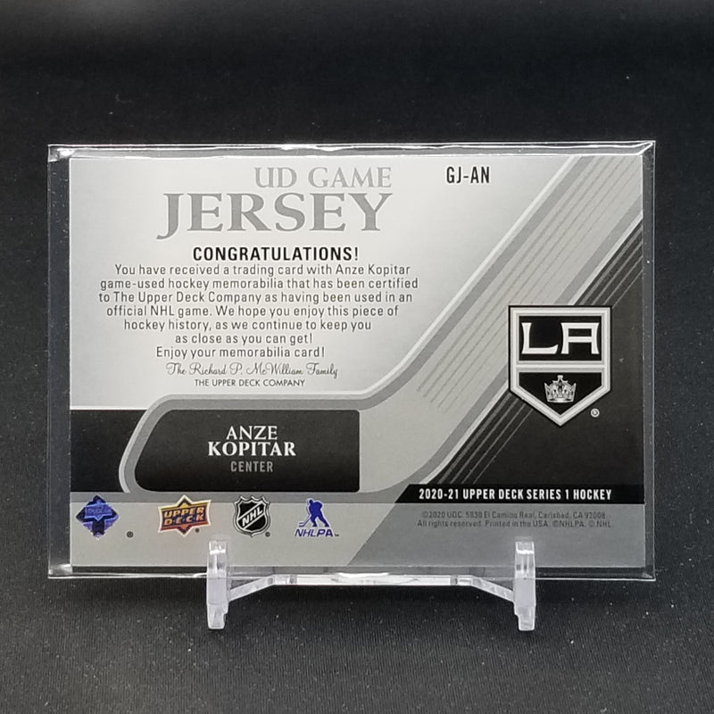 2020 UPPER DECK SERIES ONE - UD GAME JERSEY - A. KOPITAR -