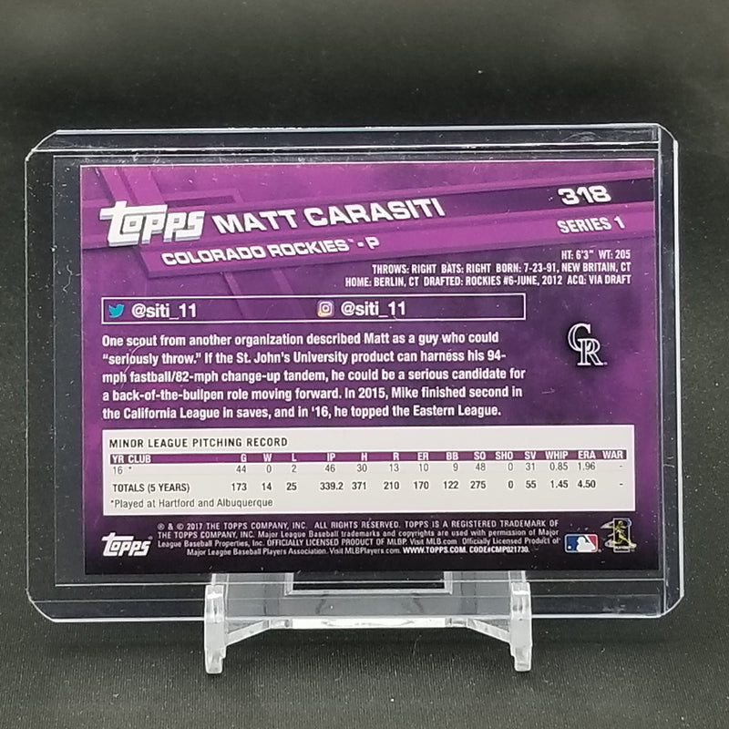 2017 TOPPS SERIES ONE - M. CARASITI -