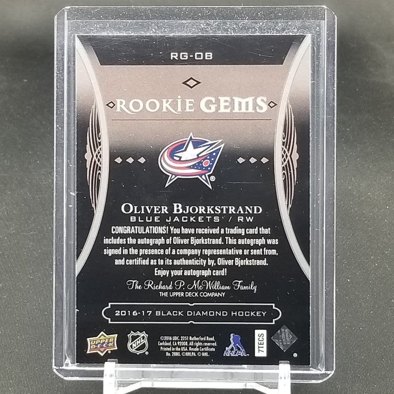 2016 UPPER DECK BLACK DIAMOND - ROOKIE GEMS - O. BJORKSTRAND - #RG-08 - #'D/199 - AUTOGRAPH - RC