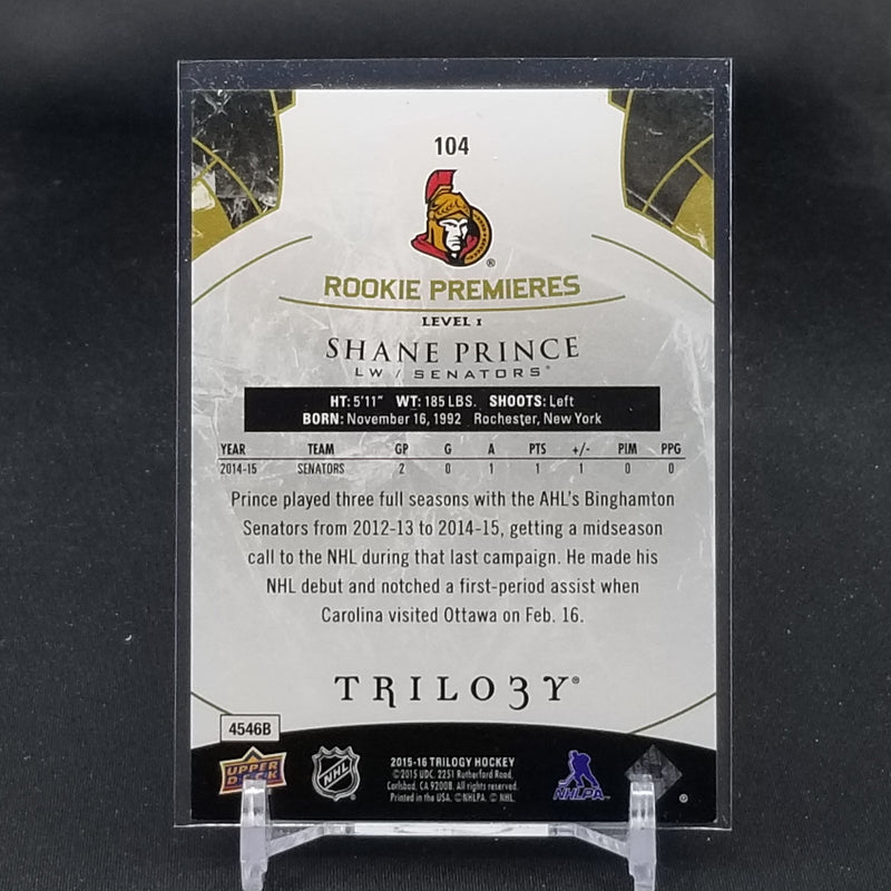 2015 UPPER DECK TRILOGY - ROOKIE PREMIERES - S. PRINCE - #104 - #'D/999