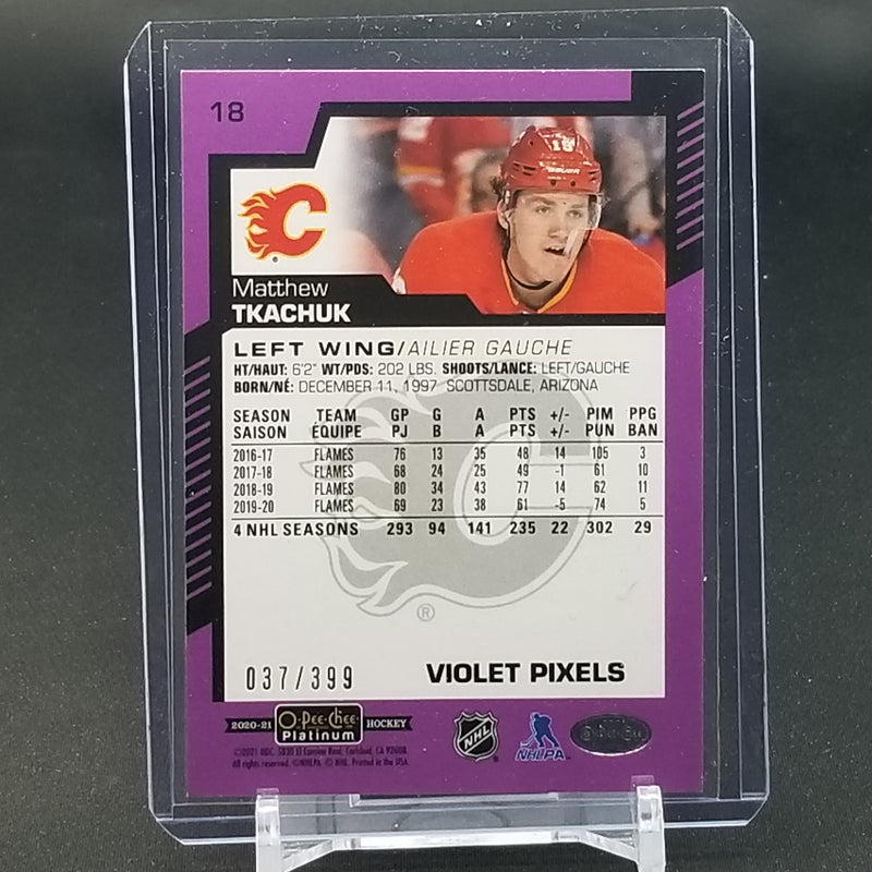 2020 UPPER DECK O-PEE-CHEE PLATINUM - VIOLET PIXELS - M. TKACHUK - #18 - #'D/399