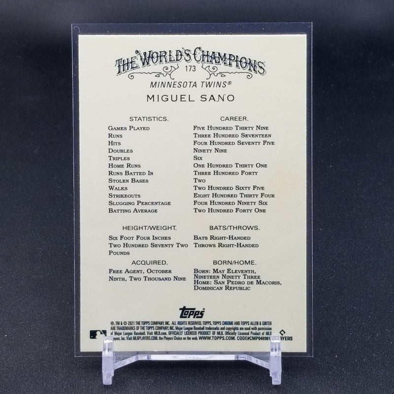 2021 TOPPS ALLEN & GINTER CHROME - REFRACTOR - M. SANO -