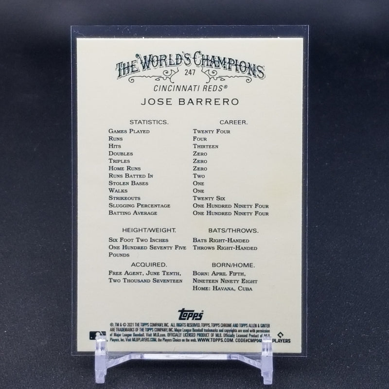 2021 TOPPS ALLEN & GINTER CHROME - J. BARRERO -