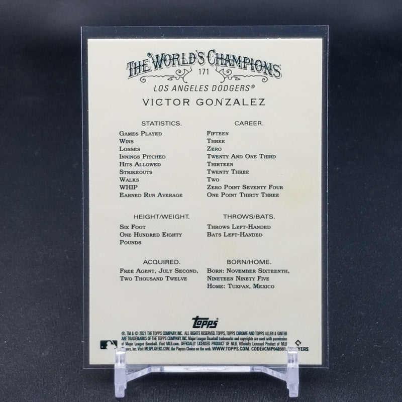 2021 TOPPS ALLEN & GINTER CHROME - V. GONZALEZ -