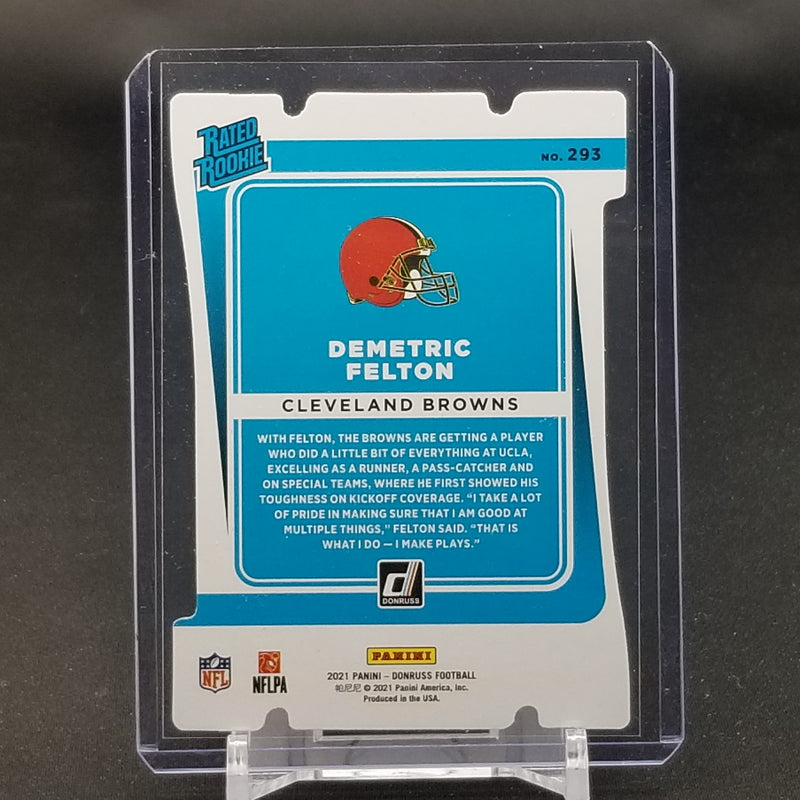 2021 PANINI DONRUSS - PRESS PROOF - SILVER HOLO DIE CUT - RATED ROOKIE - D. FELTON - #293 - #'D/75 - RC