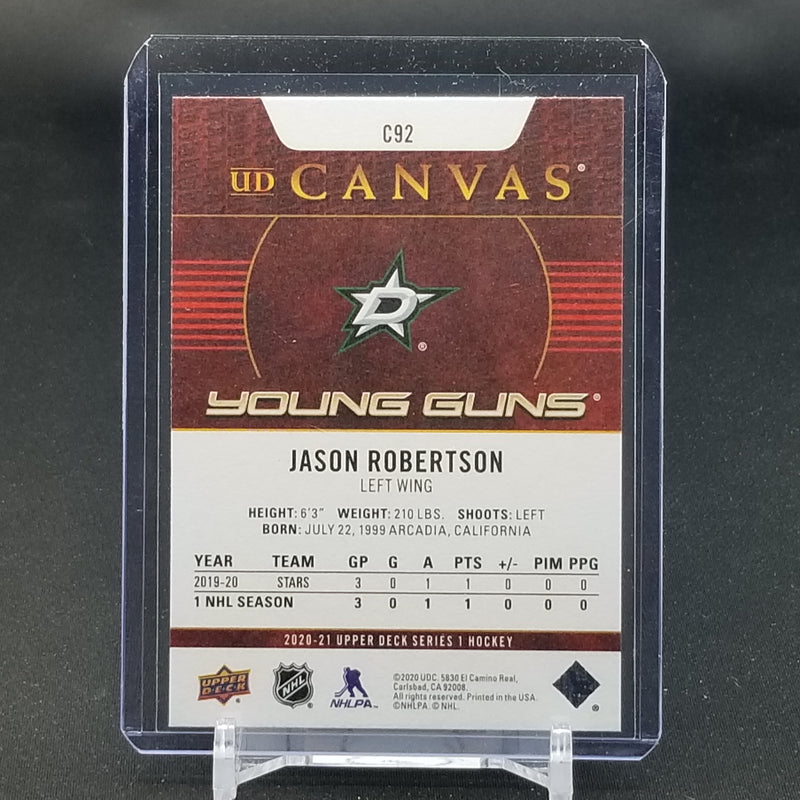 2020 UPPER DECK SERIES ONE - UD CANVAS - YOUNG GUNS - J. ROBERTSON -