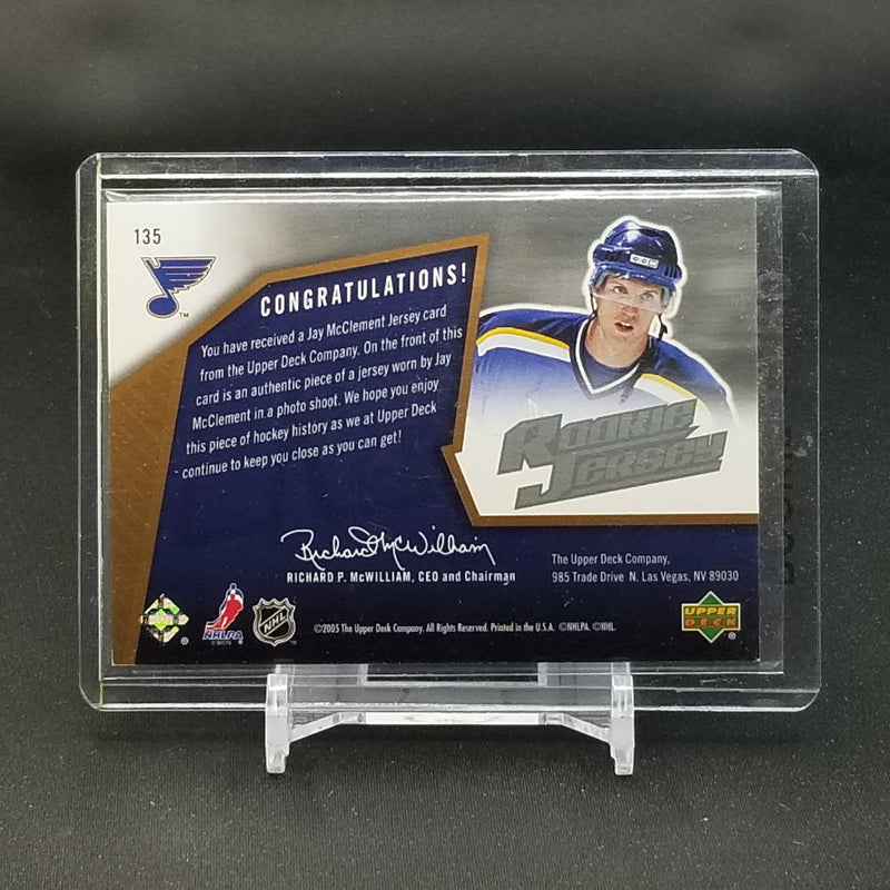 2005 UPPER DECK SPX - J. MCCLEMENT - #135 - #'D/1999 - RELIC - RC