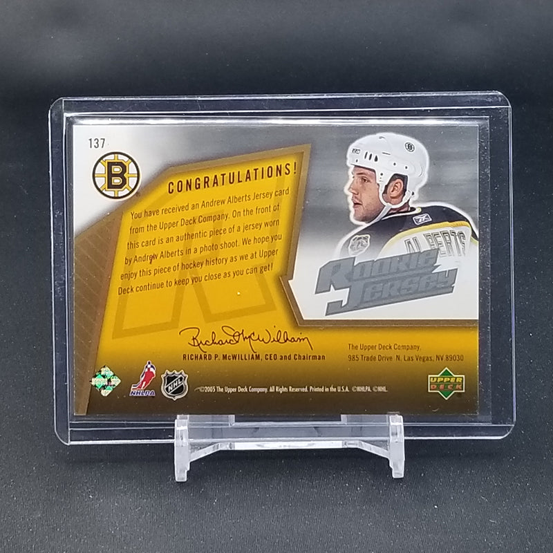 2005 UPPER DECK SPX - A. ALBERTS - #137 - #'D/1999 - RELIC - RC