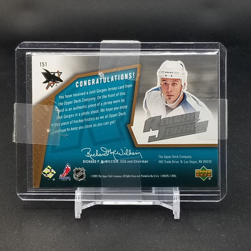 2005 UPPER DECK SPX - J. GORGES - #151 - #'D/1999 - RELIC - RC