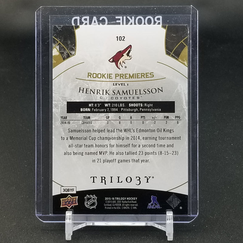 2015 UPPER DECK TRILOGY - ROOKIE PREMIERES - H. SAMUELSSON - #102 - #'D/999