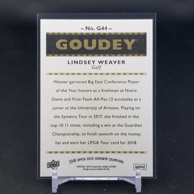 2018 UPPER DECK GOODWIN CHAMPIONS - GOUDEY - L. WEAVER -