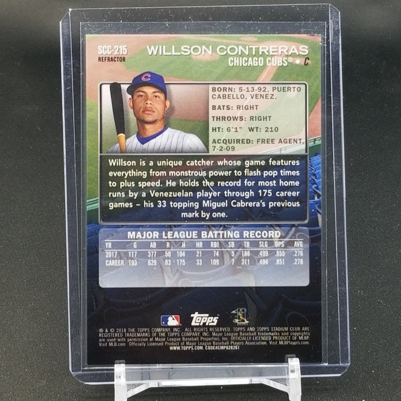2018 TOPPS STADIUM CLUB CHROME - REFRACTOR - W. CONTRERAS -