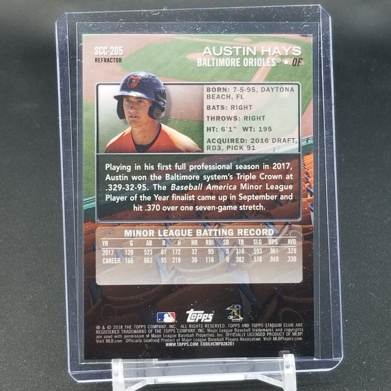 2018 TOPPS STADIUM CLUB CHROME - REFRACTOR - A. HAYS -