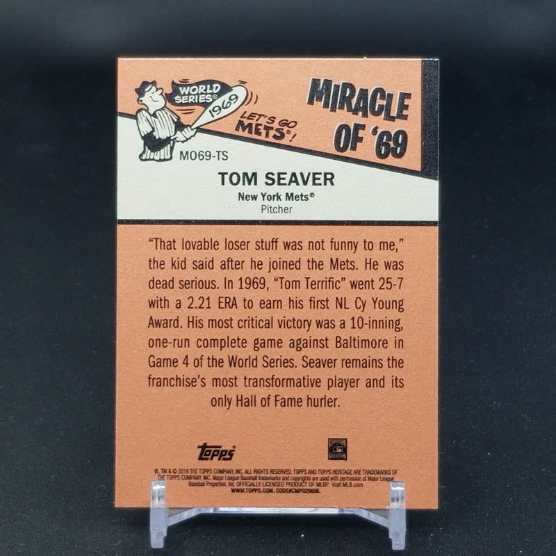 2018 TOPPS HERITAGE HIGH NUMBER - MIRACLE OF 69 - T. SEAVER -
