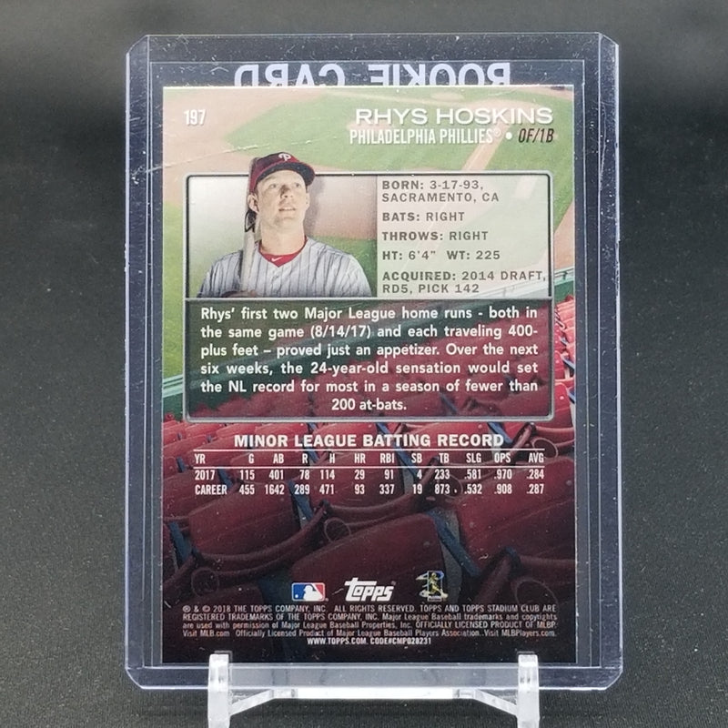 2018 TOPPS STADIUM CLUB - R. HOSKINS -