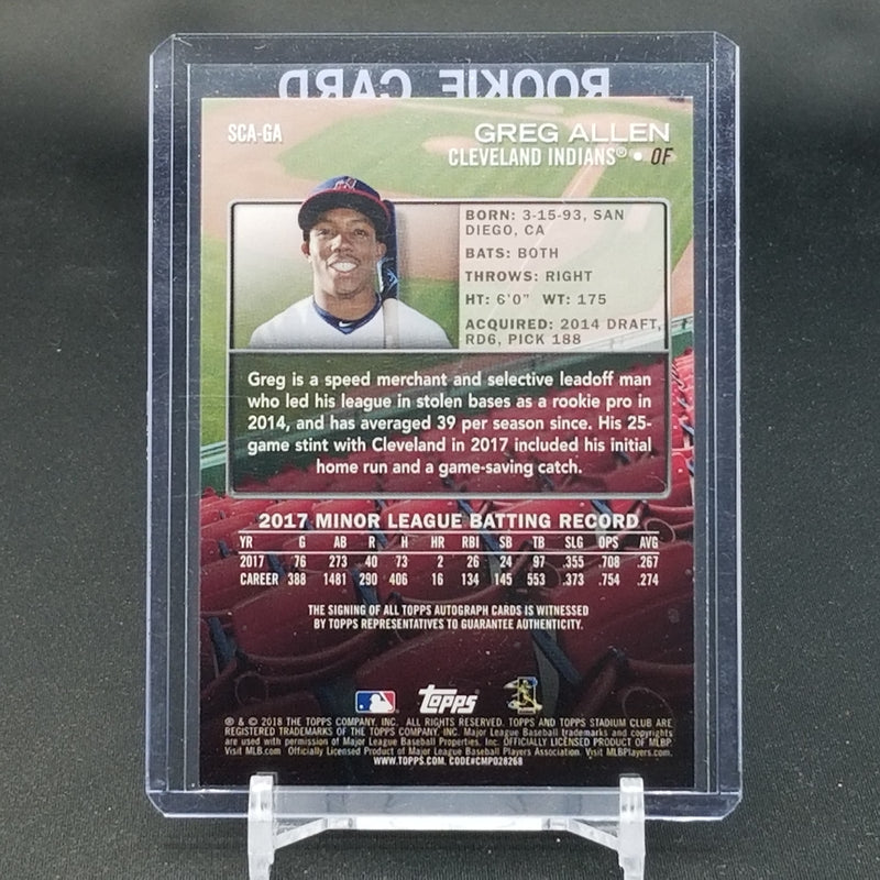 2018 TOPPS STADIUM CLUB - G. ALLEN -