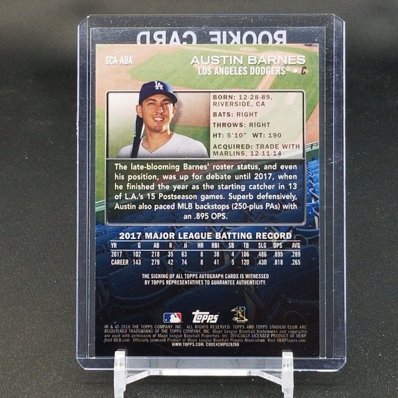 2018 TOPPS STADIUM CLUB - A. BARNES -