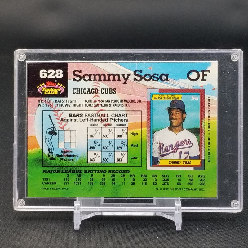 1992 TOPPS STADIUM CLUB - TOPPS DEBUT - S. SOSA -