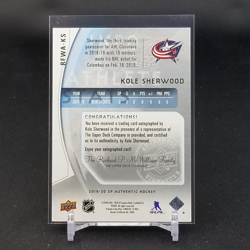 2019 UPPER DECK SP AUTHENTIC - FUTURE WATCH - K. SHERWOOD - #RFWA-KS - #'D/399 - AUTOGRAPH