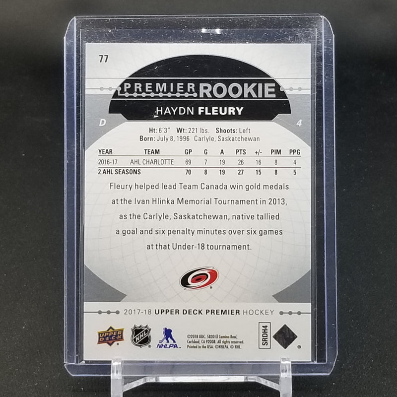 2017 UPPER DECK PREMIER - PREMIER ROOKIE - H. FLEURY - #77 - #'D/399 - RC