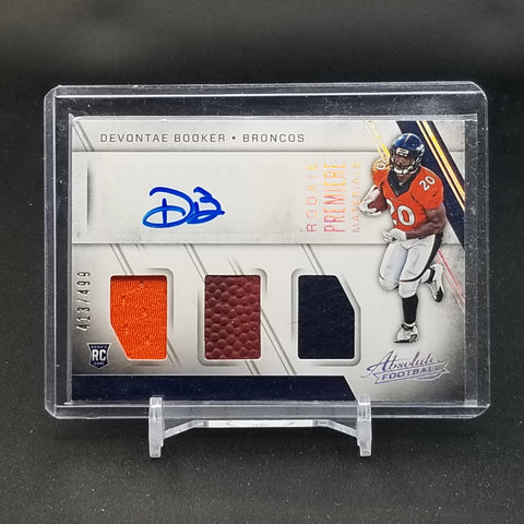 2016 PANINI ABSOLUTE - ROOKIE PREMIERE MATERIALS - D. BOOKER - #230 - #'D/499 - TRIPLE RELIC - AUTOGRAPH - RC