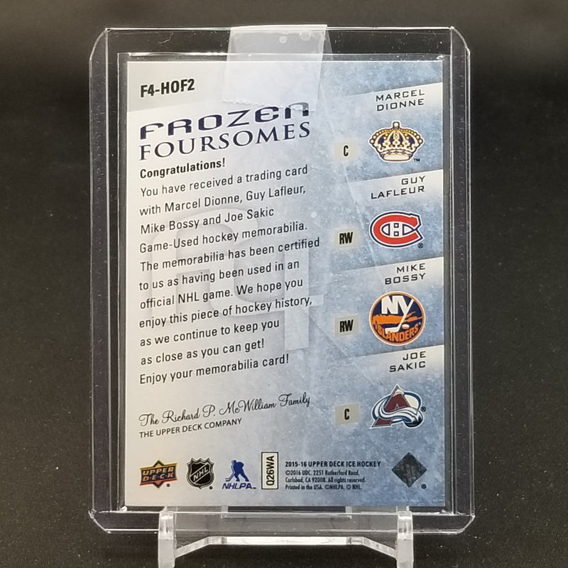 2015 UPPER DECK ICE - FROZEN FOURSOMES - M. DIONNE / G. LAFLEUR / M. BOSSY / J. SAKIC -