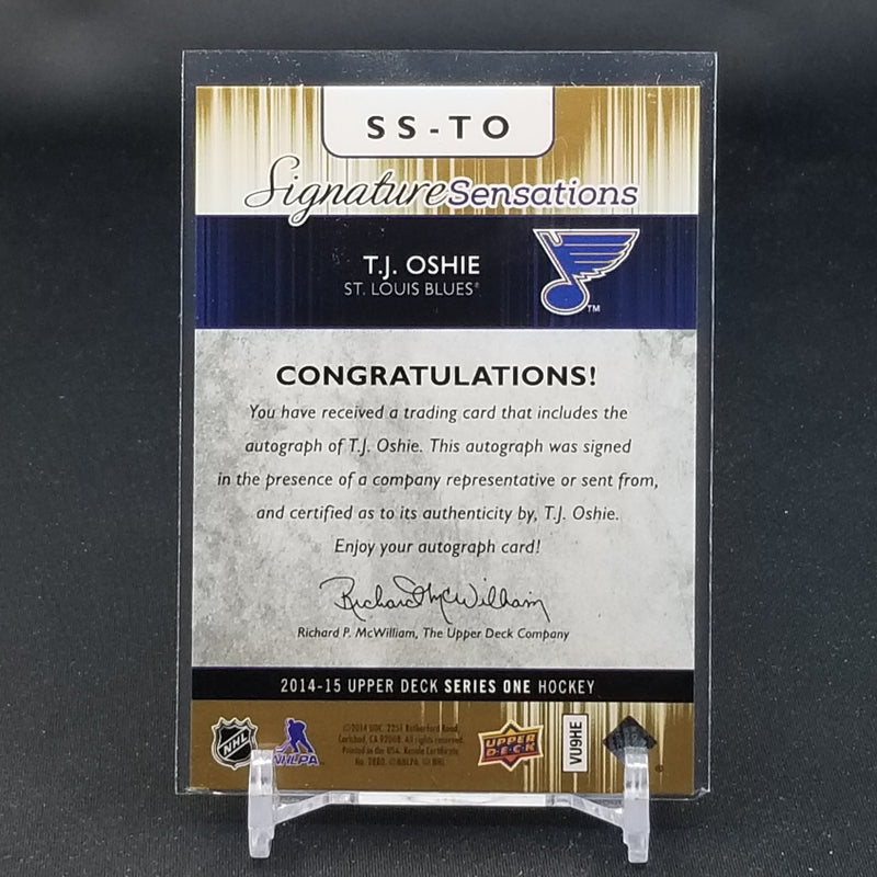 2014 UPPER DECK SERIES ONE - SIGNATURE SENSATIONS - T. OSHIE -