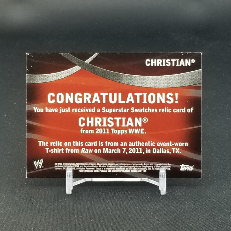 2011 TOPPS WWE - SUPER SWATCHES - CHRISTIAN - RELIC
