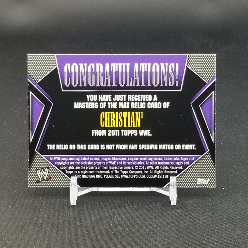 2011 TOPPS WWE - MASTERS OF THE MAT - CHRISTIAN - RELIC