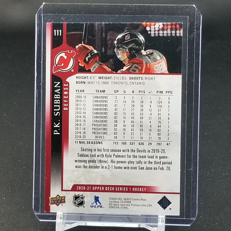 2020 UPPER DECK SERIES ONE - UD EXCLUSIVES - P. SUBBAN - #111 - #'D/100