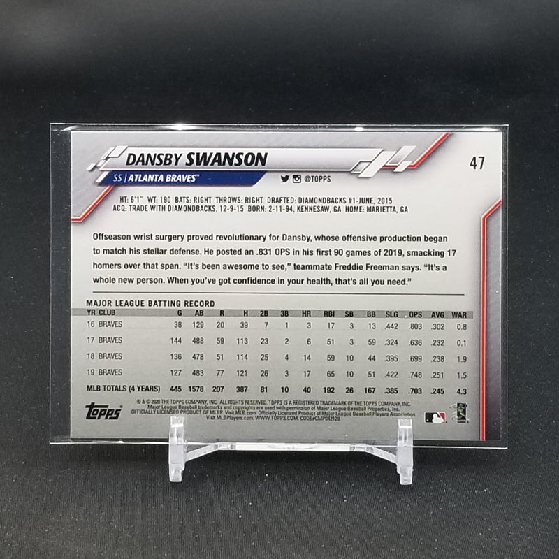 2020 TOPPS 3D - D. SWANSON -