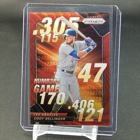 2020 PANINI PRIZM - RED WAVE PRIZM - NUMB3R5 GAME - C. BELLINGER - #NG-3 - #'D/99