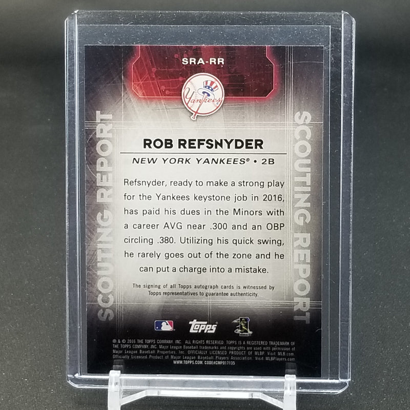 2016 TOPPS SERIES TWO - SCOUTING REPORT AUTOGRAPHS - R. REFSNYDER -