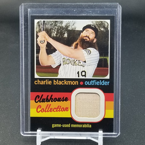 2020 TOPPS HERITAGE - BLACK - CLUBHOUSE COLLECTION - C. BLACKMON - #CCR-CB - BAT RELIC
