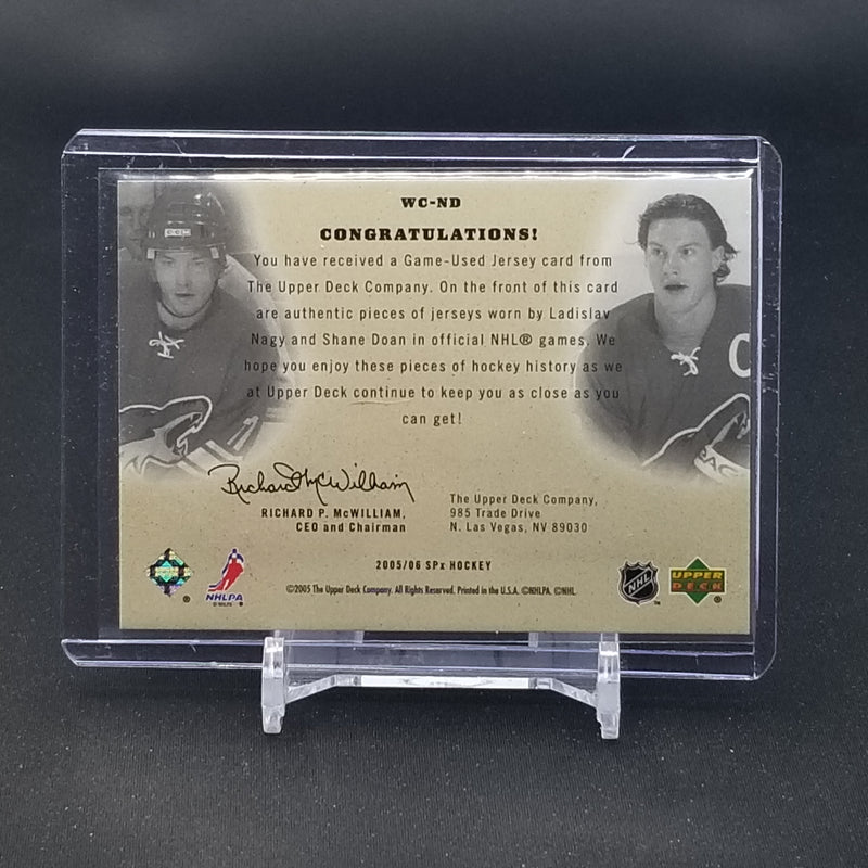 2005 UPPER DECK SPX - WINNING COMBOS - L. NAGY / S. DOAN - #WC-ND - #'D/99 - DUAL RELIC